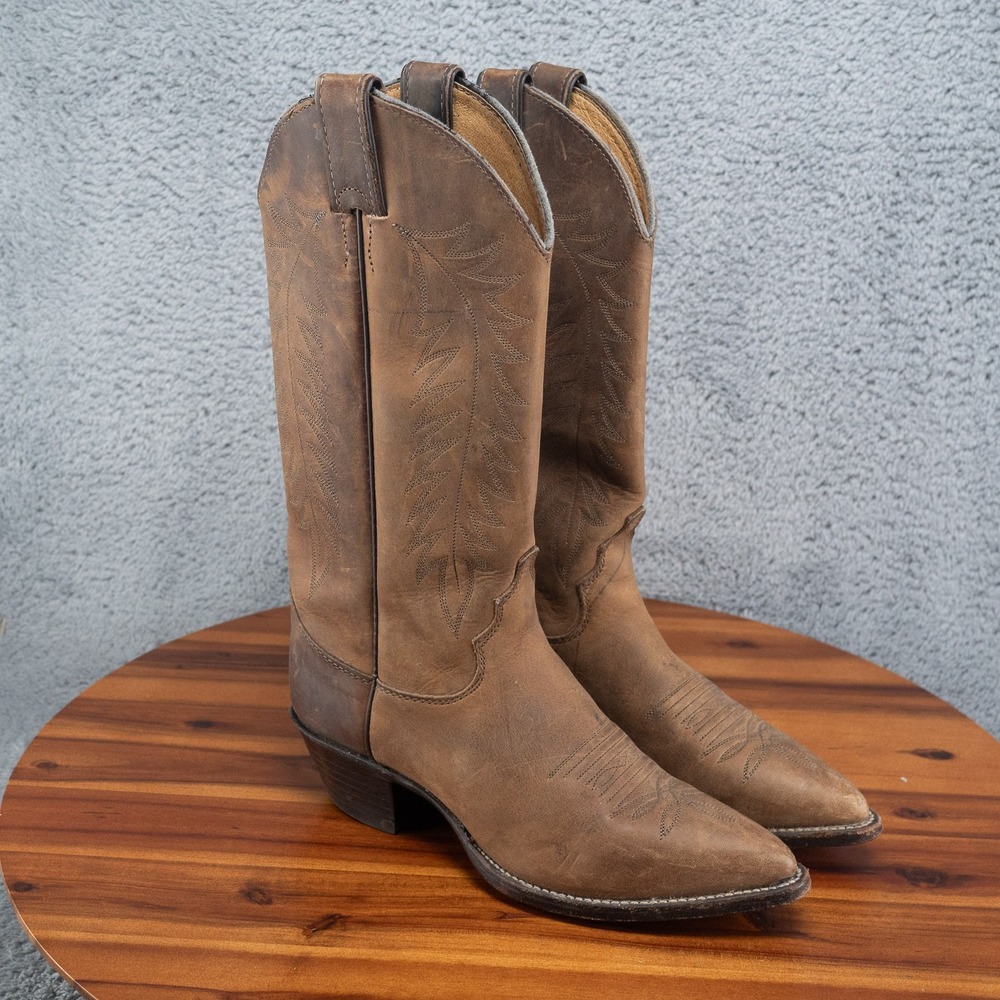 Justin L4935 Women's 6.5 B Bay Apache Brown Leather Western Cowgirl Boots USA
